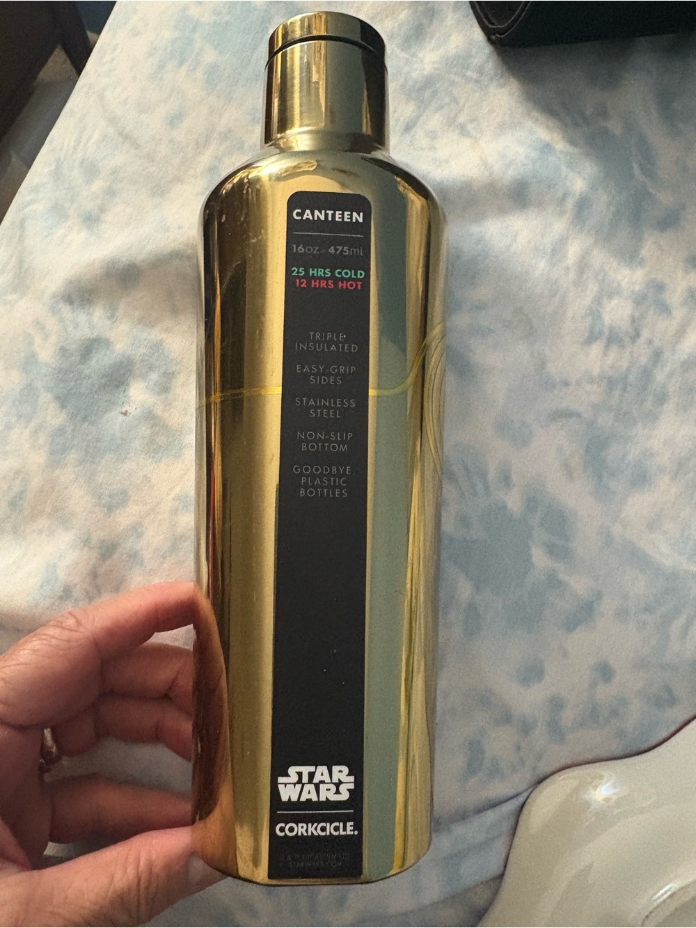 NWT - Star Wars Corkcicle Canteen Gold